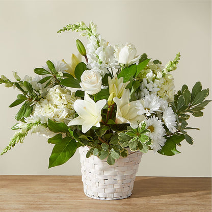 Ivory Elegance Floral Basket